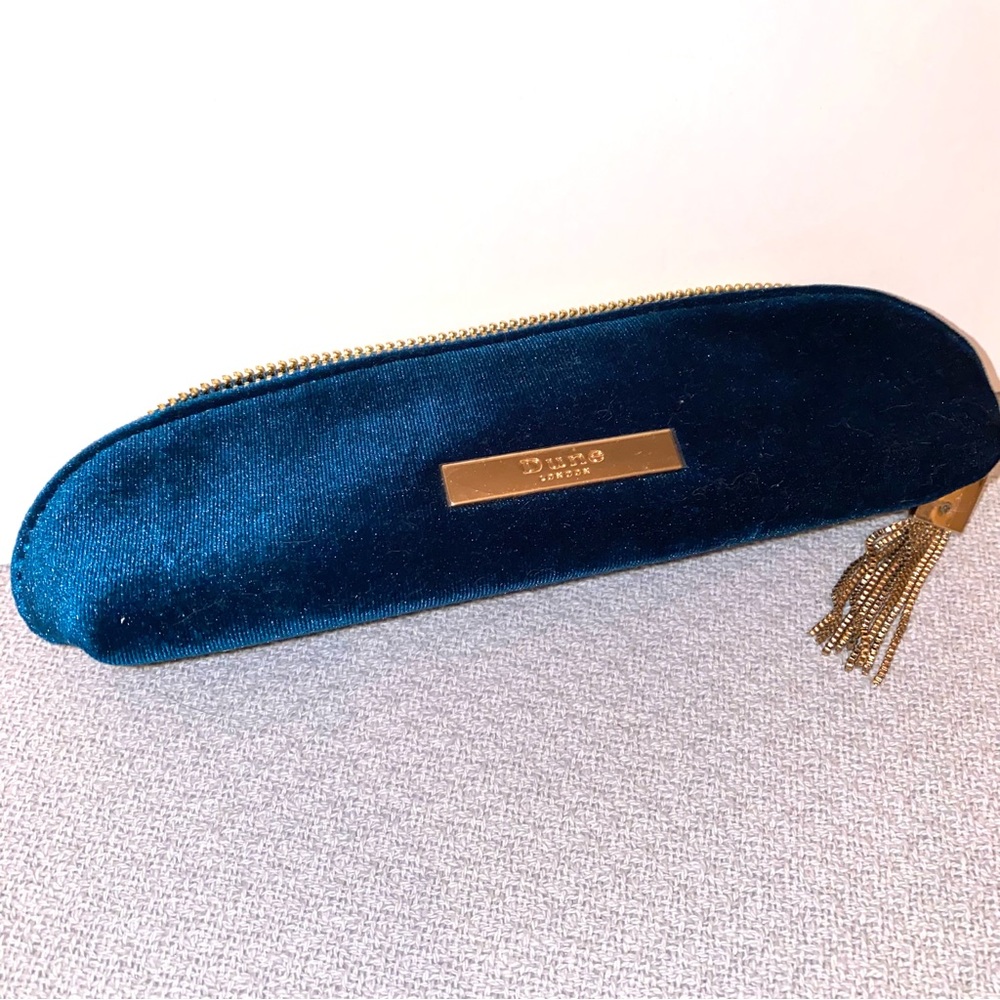 Dune London blue velvet cosmetic bag, NEW